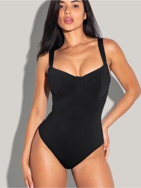 TA3 Lifty Black Shapewear Swimsuit One Piece Lace Up F/G